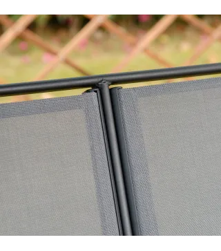 Columpio de Jardín Exterior de 2 Plazas Techo Ajustable y Marco de Acero Asientos Textilene 140x118x162 cm Gris Oscuro