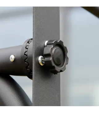 Columpio de Jardín Exterior de 2 Plazas Techo Ajustable y Marco de Acero Asientos de Textilene 140x118x162 cm Beige