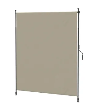 Toldo Vertical Exterior 200x305 cm Pantalla de Privacidad Enrollable Ajustable con Manivela Protección UV 40+ Arena