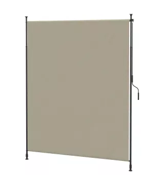 Toldo Vertical Exterior 200x305 cm Pantalla de Privacidad Enrollable Ajustable con Manivela Protección UV 40+ Arena