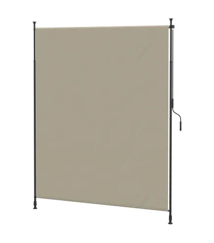 Toldo Vertical Exterior 200x305 cm Pantalla de Privacidad Enrollable Ajustable con Manivela Protección UV 40+ Arena