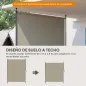 Toldo Vertical Exterior 200x305 cm Pantalla de Privacidad Enrollable Ajustable con Manivela Protección UV 40+ Arena
