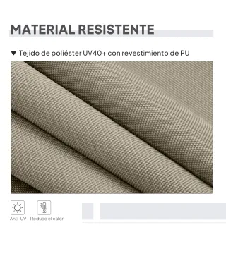 Toldo Vertical Exterior 200x305 cm Pantalla de Privacidad Enrollable Ajustable con Manivela Protección UV 40+ Arena