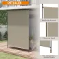 Toldo Vertical Exterior 200x305 cm Pantalla de Privacidad Enrollable Ajustable con Manivela Protección UV 40+ Arena