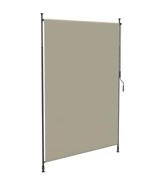 Toldo Vertical Exterior 200x305 cm Pantalla de Privacidad Enrollable Ajustable con Manivela Protección UV 40+ Arena