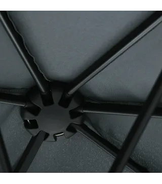 Parasol de Terraza 200x190x240 cm con Manivela Poste de Acero y Base Cruzada Anti-UV para Terraza Balcón Gris