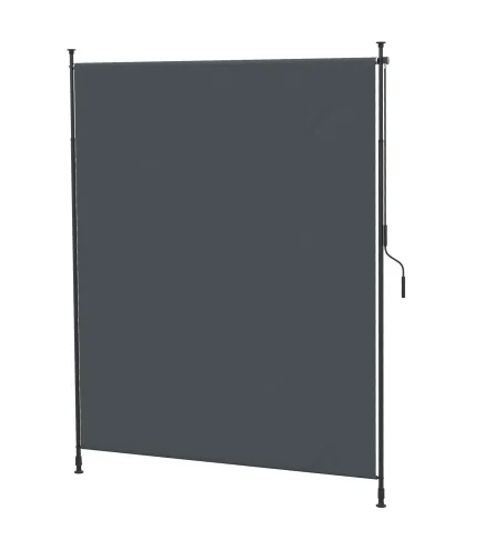 Toldo Vertical Exterior 200x305 cm Pantalla de Privacidad Enrollable Ajustable con Manivela Protección UV 40+ Gris