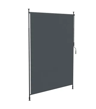 Toldo Vertical Exterior 200x305 cm Pantalla de Privacidad Enrollable Ajustable con Manivela Protección UV 40+ Gris