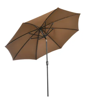 Sombrilla de Jardín con Manivela y Techo Inclinable y para Patio Terraza Exterior Ø300x252 cm Marrón