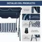 Balancín de Exterior con Toldo Ajustable en Ángulo Impermeable y Marco de Acero para Patio Balcón 170x110x153 cm Azul