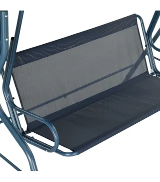 Balancín de Exterior con Toldo Ajustable en Ángulo Impermeable y Marco de Acero para Patio Balcón 170x110x153 cm Azul