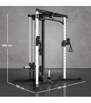 Máquina de Multiestación Musculación Entrenamiento Carga 120 kg 170x139x200 cm Negro