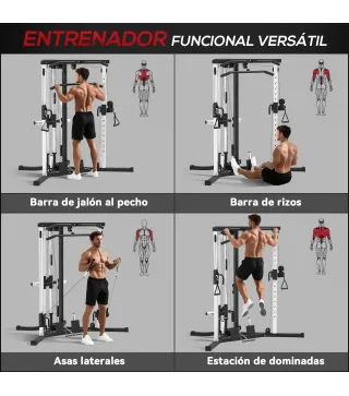Máquina de Multiestación Musculación Entrenamiento Carga 120 kg 170x139x200 cm Negro
