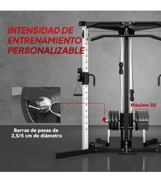 Máquina de Multiestación Musculación Entrenamiento Carga 120 kg 170x139x200 cm Negro