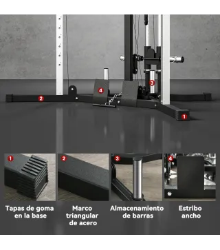 Máquina de Multiestación Musculación Entrenamiento Carga 120 kg 170x139x200 cm Negro