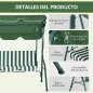Balancín de Exterior con Toldo Ajustable en Ángulo Impermeable y Marco de Acero para Patio Balcón 170x110x153 cm Verde