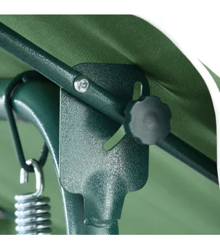 Balancín de Exterior con Toldo Ajustable en Ángulo Impermeable y Marco de Acero para Patio Balcón 170x110x153 cm Verde