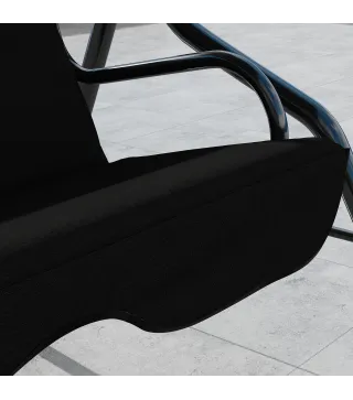 Columpio de Exterior con Toldo Ajustable en Ángulo Impermeable y Marco de Acero para Patio Balcón 170x110x153 cm Negro