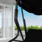 Columpio de Exterior con Toldo Ajustable en Ángulo Impermeable y Marco de Acero para Patio Balcón 170x110x153 cm Negro