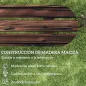 Banco de de Madera con 2 Ruedas Decorativas Estilo Rústico Carga 200 kg 120x29x39 cm Carbonizado