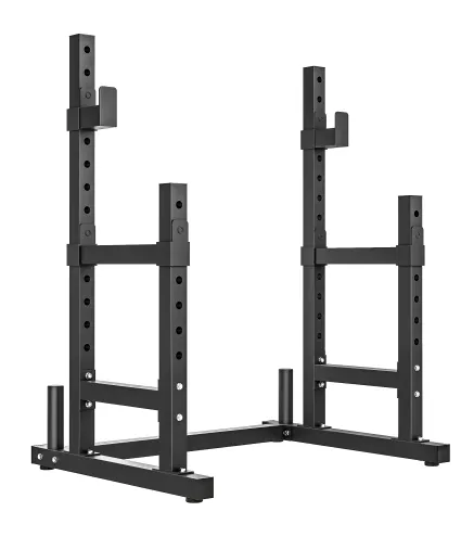 Soporte Barra Pesas Ajustable en Altura con Topes de Seguridad para Sentadillas y Press de Banca en Casa Carga 300 kg