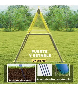 Estructura de Columpio Infantil Metálica para 2 Columpios Carga 150 kg para Asiento de Columpio Nido Azul