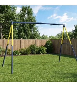 Estructura de Columpio Infantil Metálica para 2 Columpios Carga 150 kg para Asiento de Columpio Nido Azul