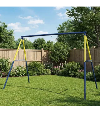 Estructura de Columpio Infantil Metálica para 2 Columpios Carga 150 kg para Asiento de Columpio Nido Azul