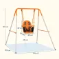 Columpio para Bebés Columpio Jardín Exterior de Acero con Respaldo Cinturón de Seguridad Carga 25 kg Naranja Columpio para Bebés Columpio Jardín Exterior de Acero con Respaldo Cinturón de Seguridad Carga 25 kg Naranja