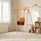 Columpio para Bebés Columpio Jardín Exterior de Acero con Respaldo Cinturón de Seguridad Carga 25 kg Naranja