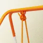 Columpio para Bebés Columpio Jardín Exterior de Acero con Respaldo Cinturón de Seguridad Carga 25 kg Naranja