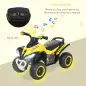 Cuatriciclo Infantil Tipo Quad Todoterreno con Luces Sonidos y Asiento Amplio +18 Meses 67,5x38x44 cm Amarillo y Negro