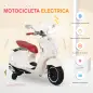 Moto de Batería Autorizada de VESPA con Faros Música 2 Ruedas Auxiliares 108x49x75 cm Blanco