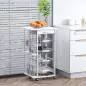 Carrito de Cocina con Ruedas Carro Multiusos con Cajón 4 Cestas Extraíbles de Metal y Bastidores 47x37x83 cm Blanco