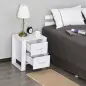 Mesita de Noche con 2 Cajones Patas y Base Elevada para Dormitorio Mesa Lateral para Sala de Estar Estilo Moderno 48x39x Mesita de Noche con 2 Cajones Patas y Base Elevada para Dormitorio Mesa Lateral para Sala de Estar Estilo Moderno 48x39x