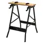 Banco de Trabajo Plegable, 4 en 1, Mesa de Trabajo con 4 Abrazaderas Ajustables, 2 Manivelas, 2 Paneles de MDF, para Garaje y Ta