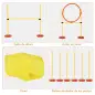 Conjunto 4 Obstáculos de Entrenamiento para Perro Set de Agilidad para Mascotas Estable Altura Ajustable de Aro con Túnel Postes