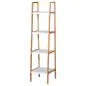 Estantería Escalera de Bambú de 4 Niveles Mueble de Almacenaje Multifuncional para Baño Salón Cocina 35x36x138,5 cm Blan