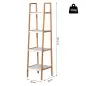 Estantería Escalera de Bambú de 4 Niveles Mueble de Almacenaje Multifuncional para Baño Salón Cocina 35x36x138,5 cm Blan