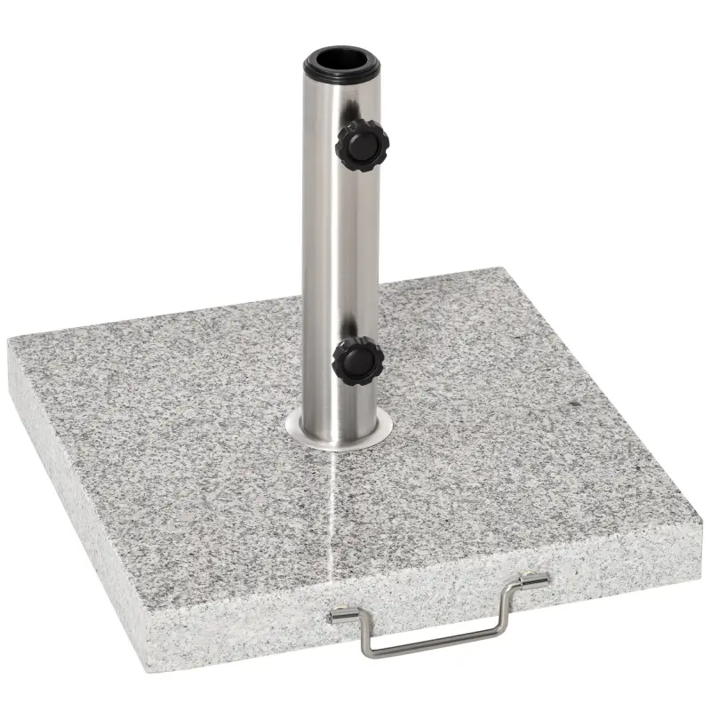 Base de Sombrilla Exterior Universal 25 kg de Mármol con 2 Ruedas y Asa de Transporte Tubo de Ø35/38/48 mm Soporte de Parasol pa Base de Sombrilla Exterior Universal 25 kg de Mármol con 2 Ruedas y Asa de Transporte Tubo de Ø35/38/48 mm Soporte de Parasol pa