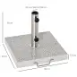 Base de Sombrilla Exterior Universal 25 kg de Mármol con 2 Ruedas y Asa de Transporte Tubo de Ø35/38/48 mm Soporte de Parasol pa Base de Sombrilla Exterior Universal 25 kg de Mármol con 2 Ruedas y Asa de Transporte Tubo de Ø35/38/48 mm Soporte de Parasol pa