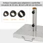 Base de Sombrilla Exterior Universal 25 kg de Mármol con 2 Ruedas y Asa de Transporte Tubo de Ø35/38/48 mm Soporte de Parasol pa Base de Sombrilla Exterior Universal 25 kg de Mármol con 2 Ruedas y Asa de Transporte Tubo de Ø35/38/48 mm Soporte de Parasol pa