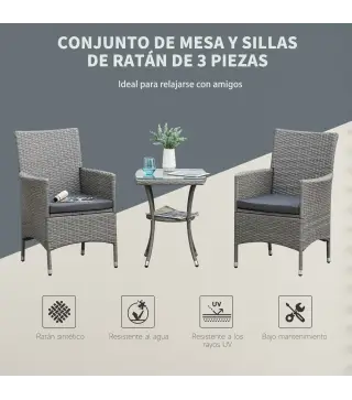 Conjunto de Muebles Ratán para Jardín