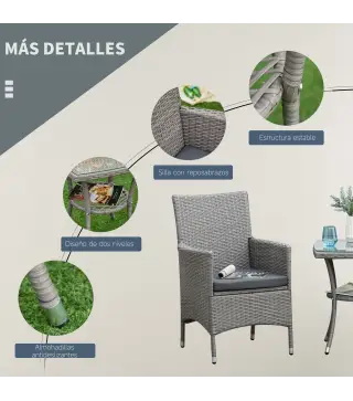Conjunto de Muebles Ratán para Jardín