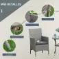 Conjunto de Muebles para Jardín Juegos de Muebles de Ratán Incluye 1 Mesa y 2 Sillones con Cojines Estructura de Metal para Terr