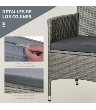 Conjunto de Muebles Ratán para Jardín
