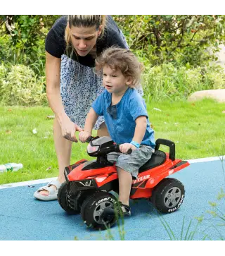 Quad Correpasillos para Niños Mayores de 18-36 Meses Coche Cuatrimoto con Funciones de Luces Bocina y Espacio Secreto de Almacen