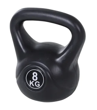 Pesa Rusa de 8 kg Kettlebell Relleno de Arena con Mango Ancho Antideslizante para Entrenamiento 22x17x24 cm Negro