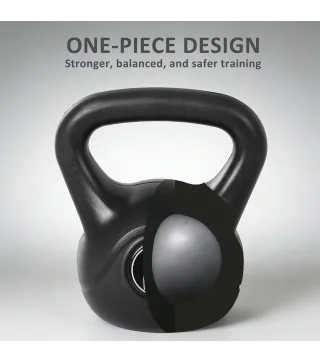 Pesa Rusa de 8 kg Kettlebell Relleno de Arena con Mango Ancho Antideslizante para Entrenamiento 22x17x24 cm Negro