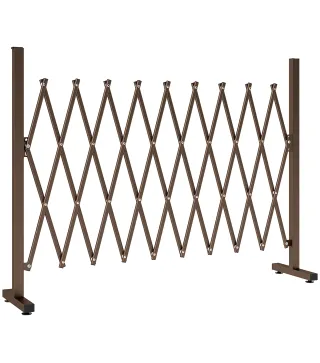 Valla de Jardín Exterior de Aleación de Aluminio Puerta de Jardín Exterior Extensible 250x31x103,5 cm Café Oscuro